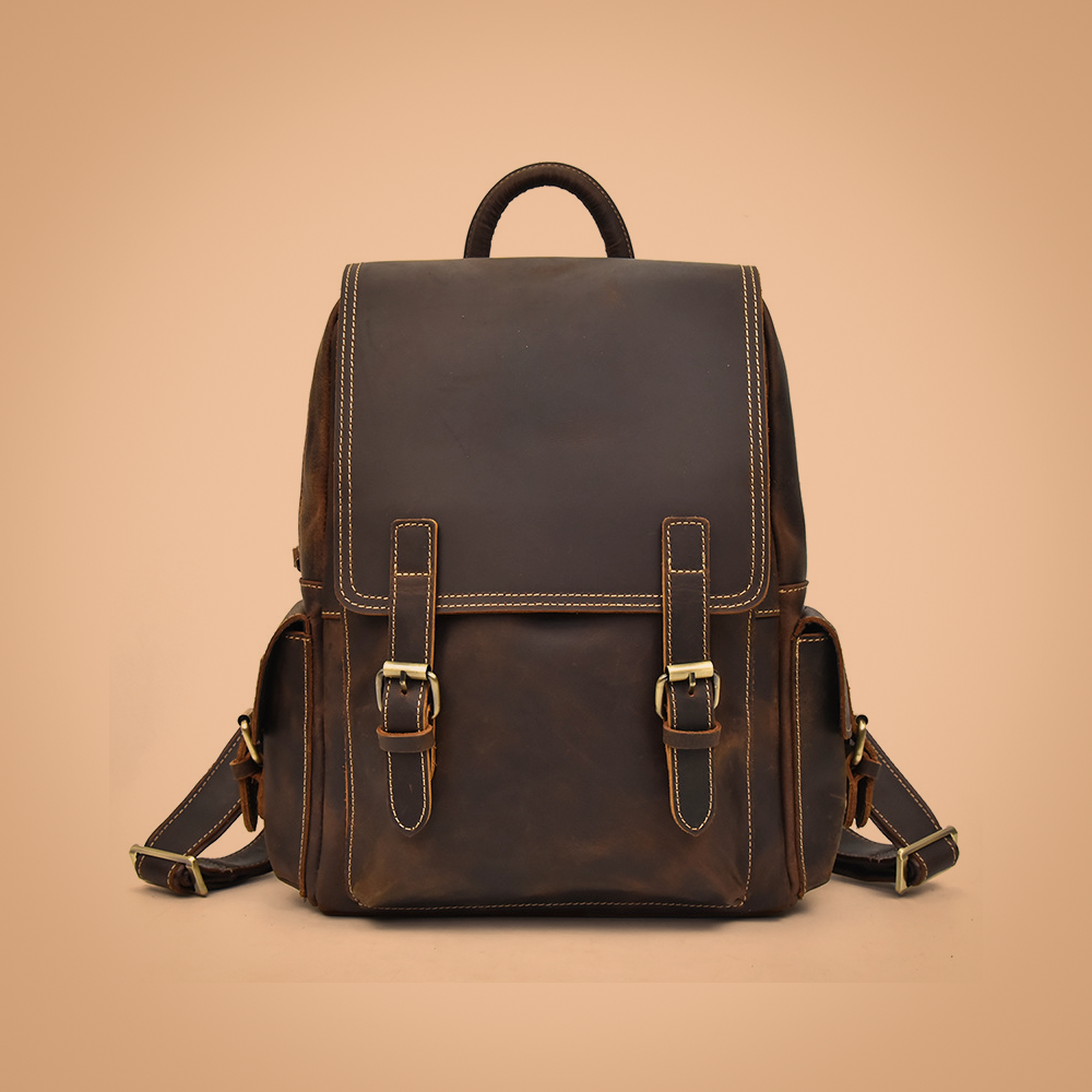 Premium Full Grain Leather Backpack - Fanelli