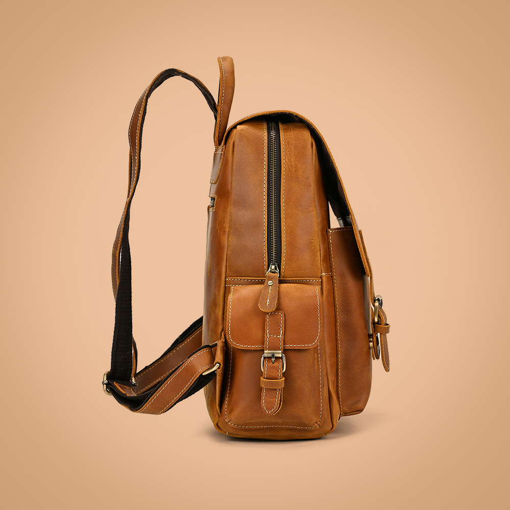 Premium Full Grain Leather Backpack - Fanelli