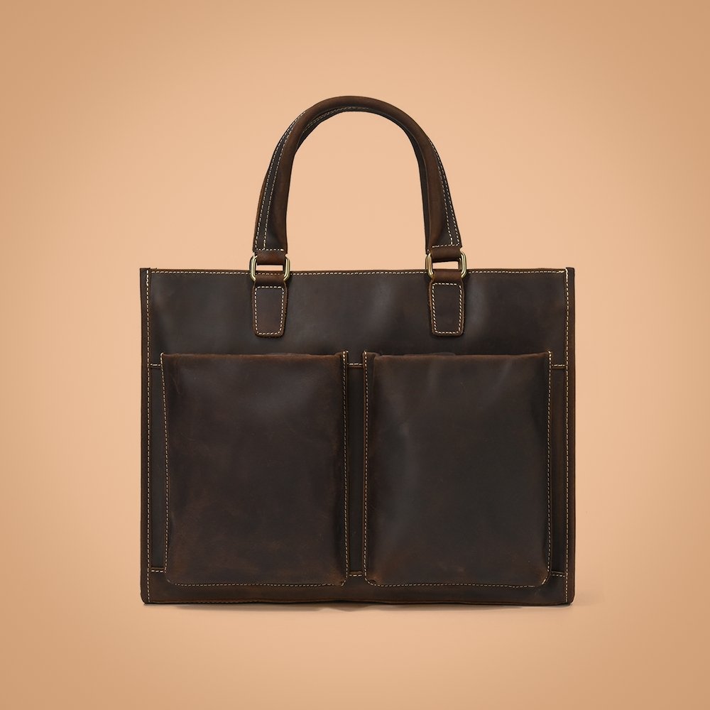 Full Grain Leather Briefcase - Lombadi (I) - Indifference