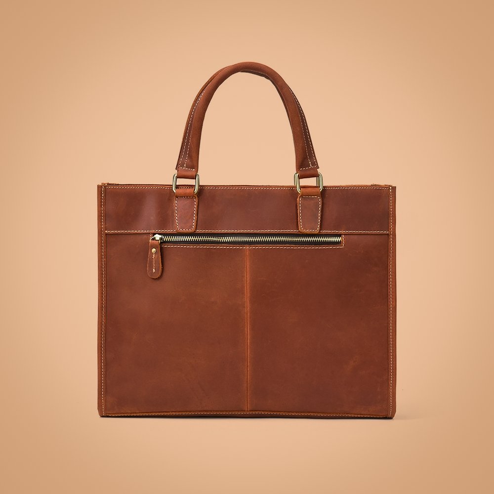 Full Grain Leather Briefcase - Lombadi (I) - Indifference