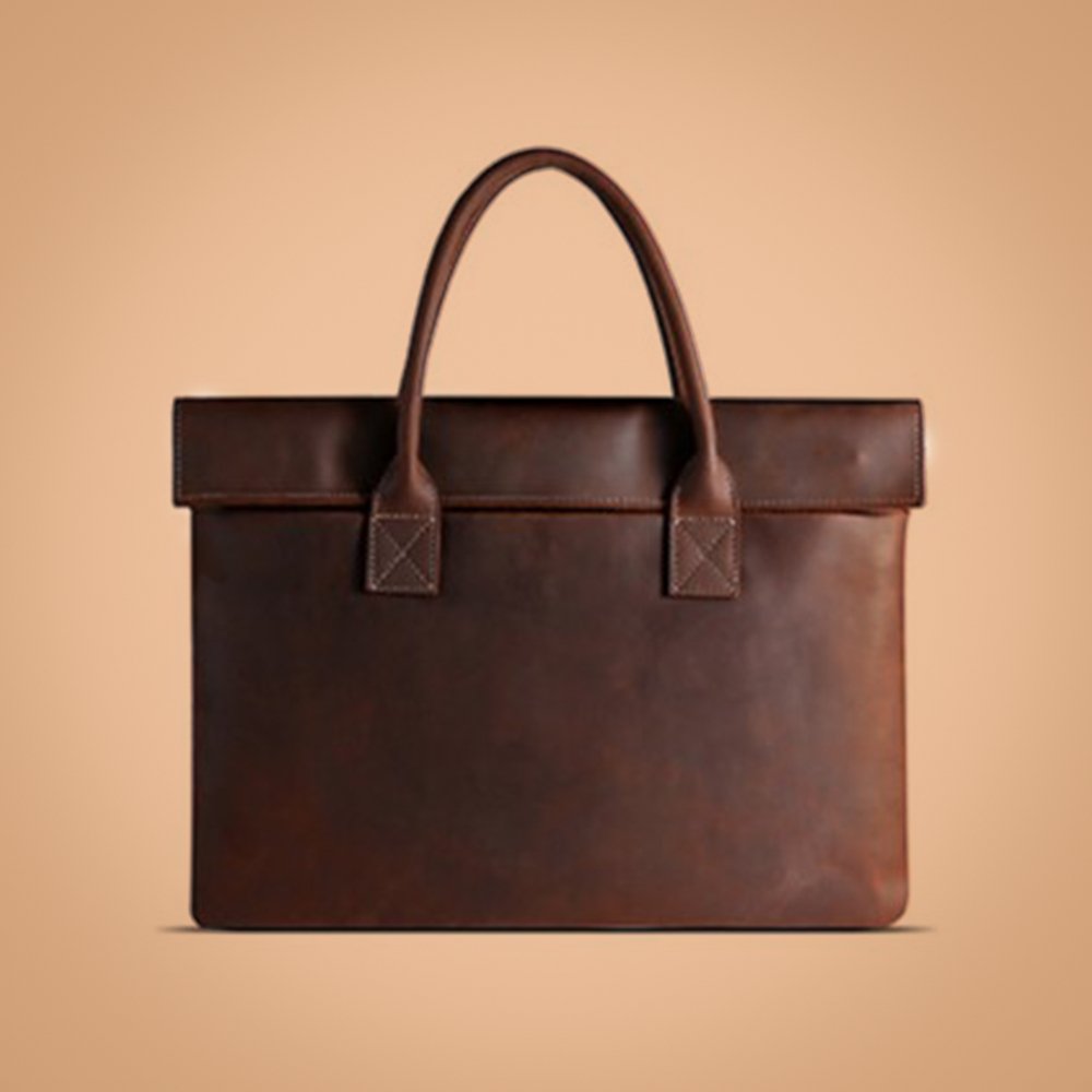 Full Grain Leather Briefcase - Luisa - Indifference