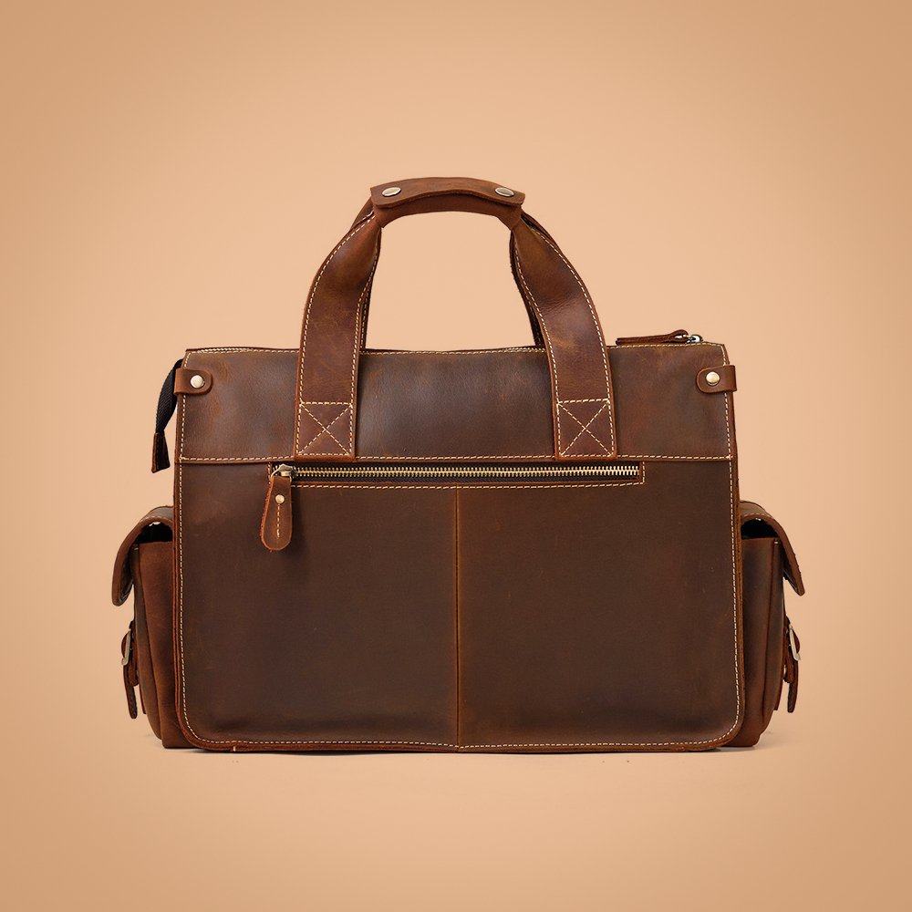 Premium Full Grain Leather Briefcase - Peligrini (II) - Indifference