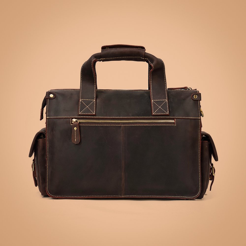 Premium Full Grain Leather Briefcase - Peligrini (II) - Indifference