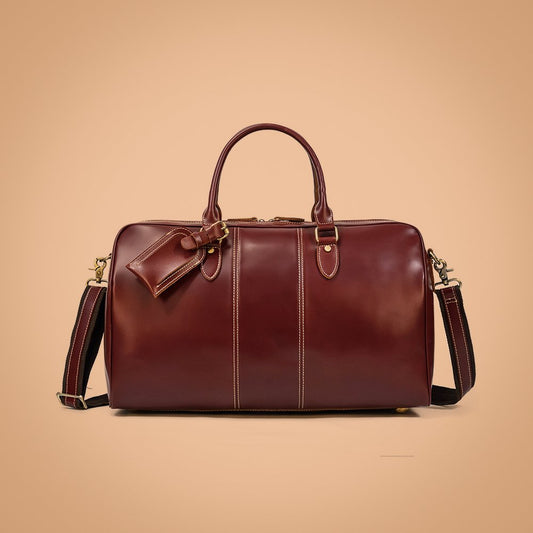 Premium Full Grain Leather Duffle Bag - Endrigo (I) - Indifference